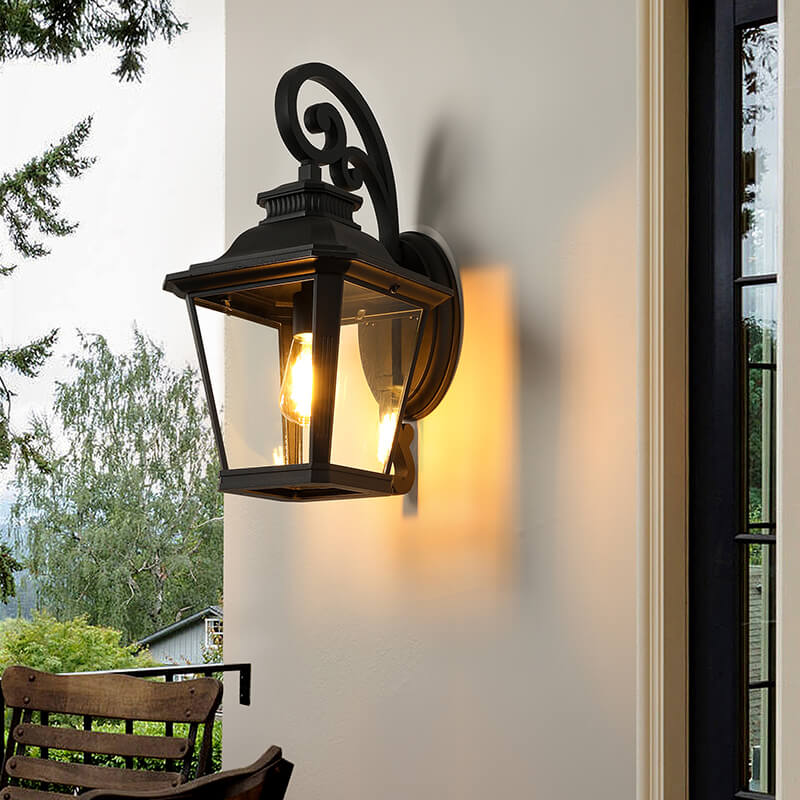 Black Aluminum Large Outdoor Wall Light