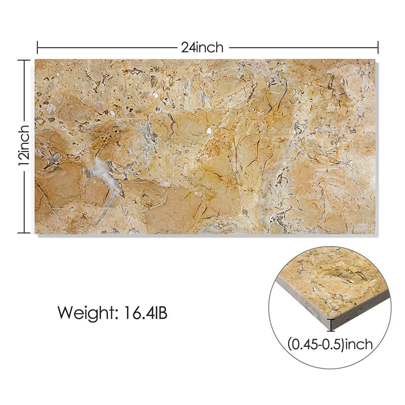 Beige Yellow Polished Natural Marble Tile