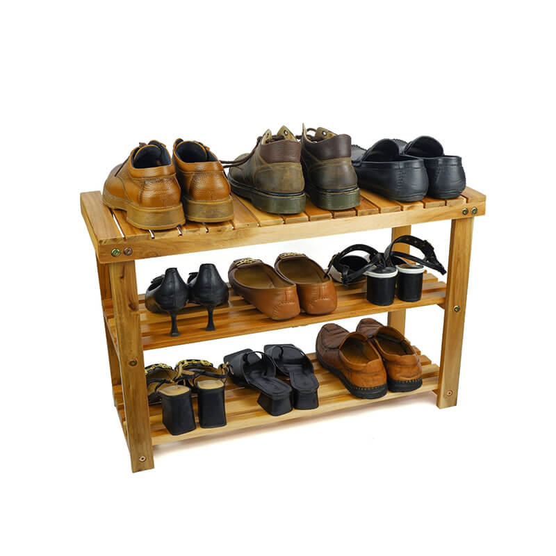 Natural Acacia Wood Shoe Rack Bench