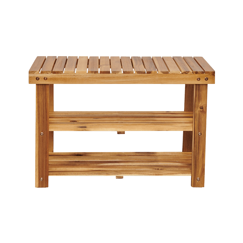 Natural Acacia Wood Shoe Rack Bench