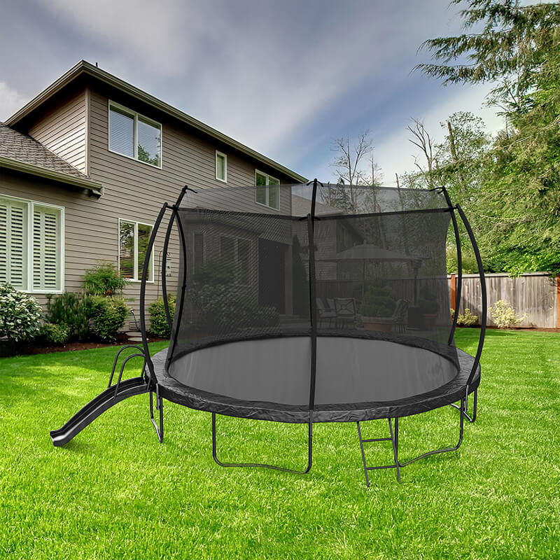 Black Outdoor Enclosure Net Pumpkin Trampoline