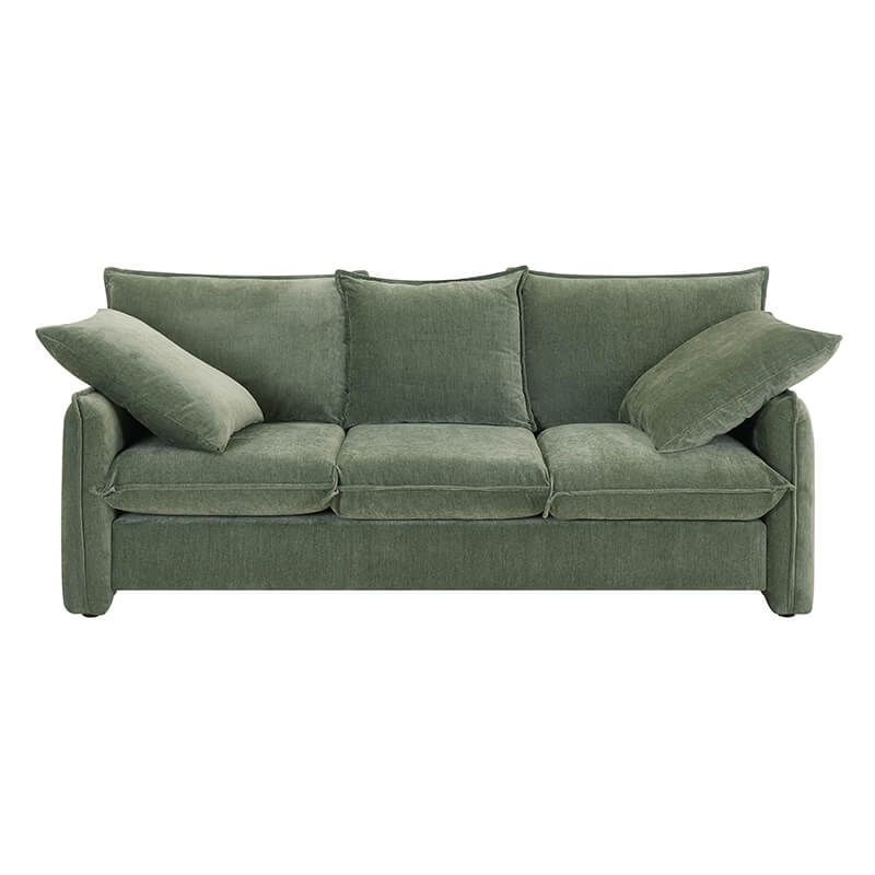 Mid-Century Green Cozy 3-Seater Couch Sofa