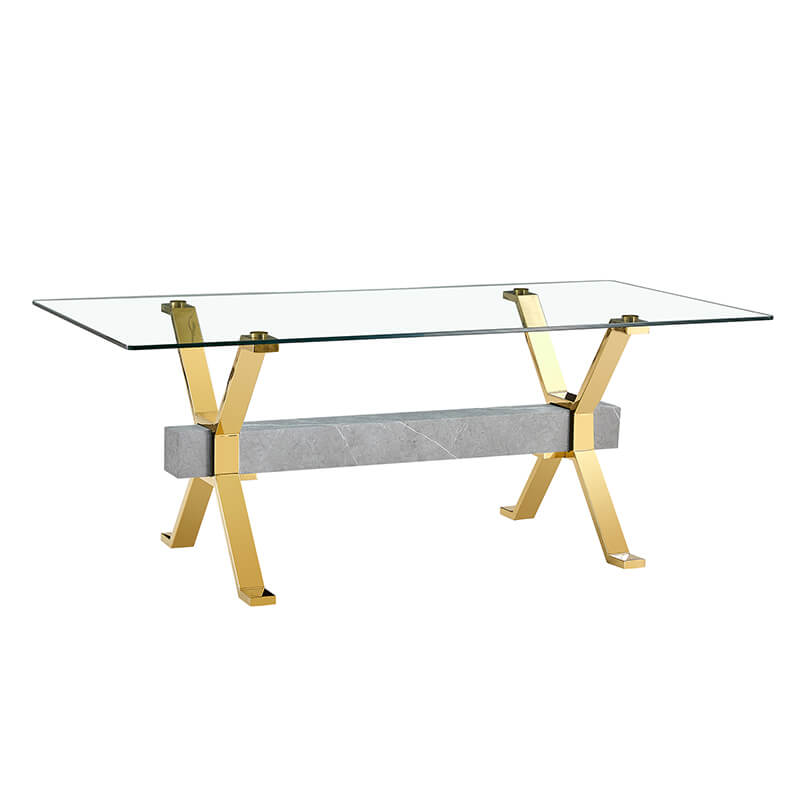 Modern Luxury Tempered Glass Dining Table