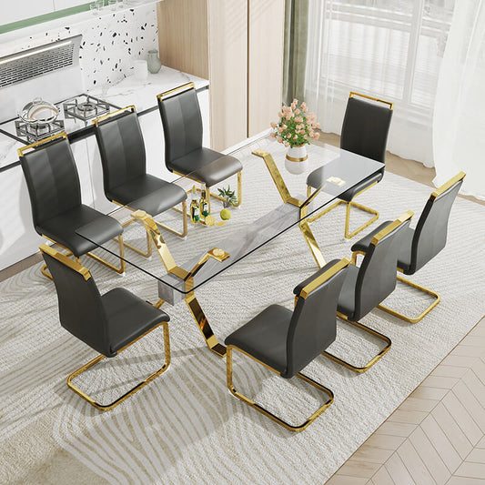 Modern Luxury Tempered Glass Dining Table