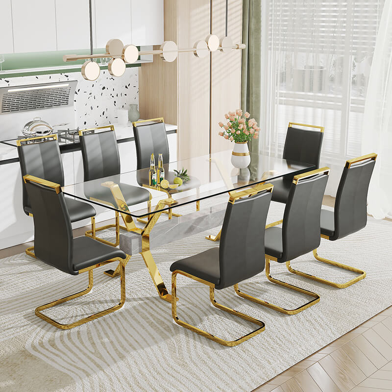 Modern Luxury Tempered Glass Dining Table