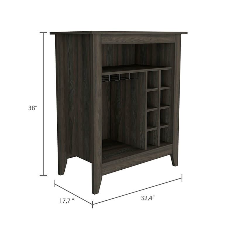 Brown Carbon Espresso Wine Bar Cabinet