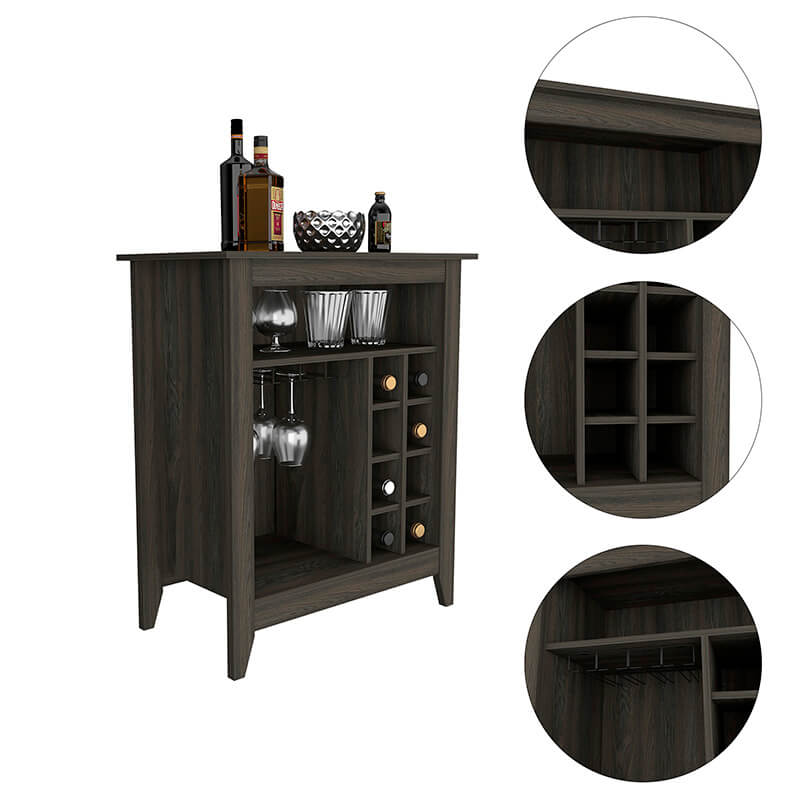 Brown Carbon Espresso Wine Bar Cabinet