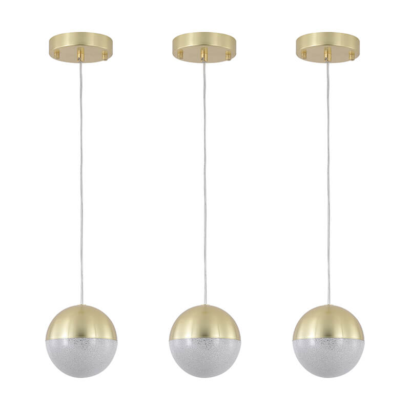 Large Gold Acrylic Globe Pendant Light