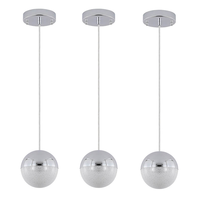 5.1" Chrome Acrylic Iron Pendant Light