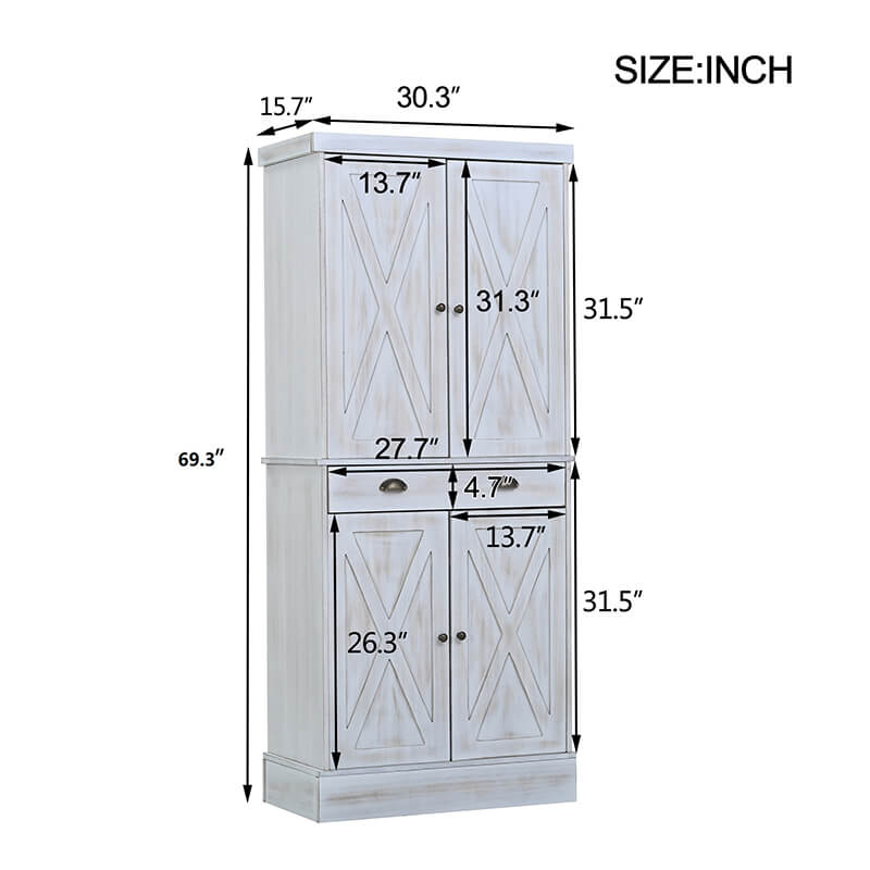 30.3" Natural Wood Sideboard Storage Cabinet