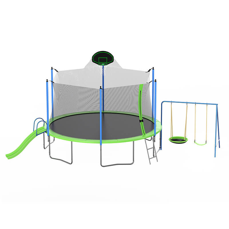 278" Green Large Outdoor Recreational Trampoline