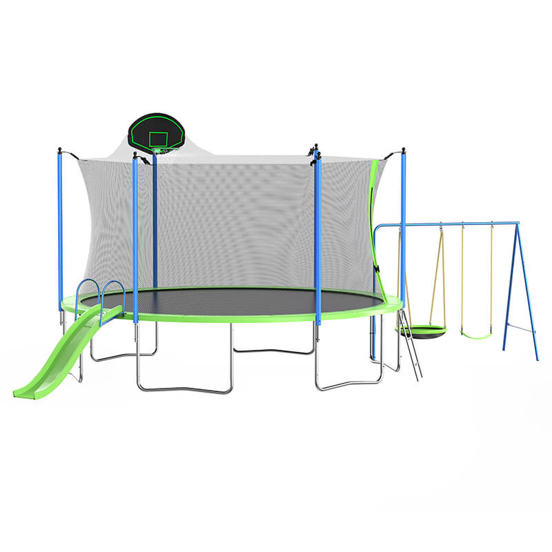 278" Green Large Outdoor Recreational Trampoline