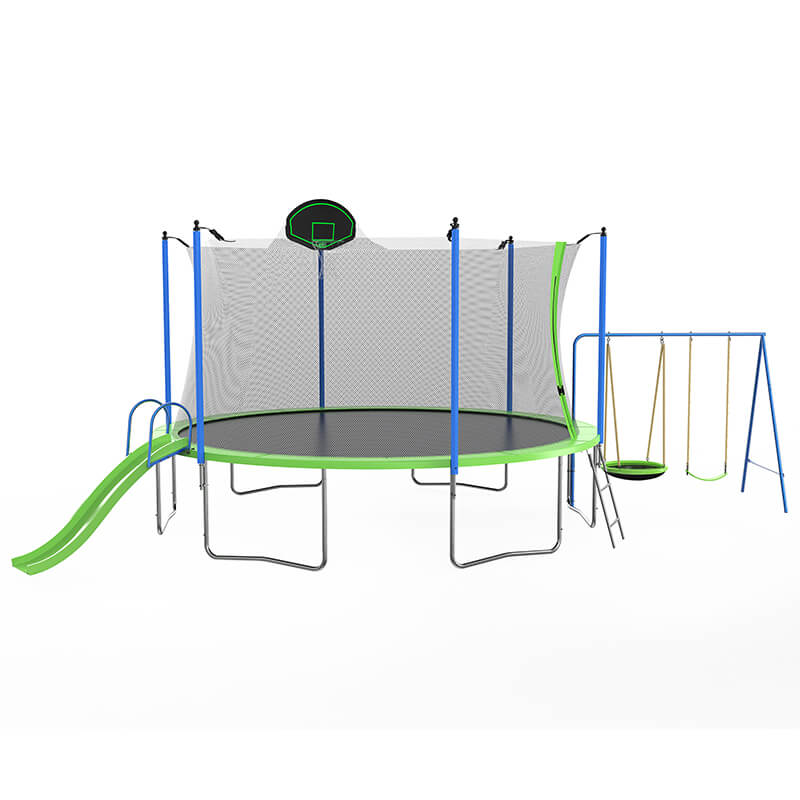 278" Green Large Outdoor Recreational Trampoline