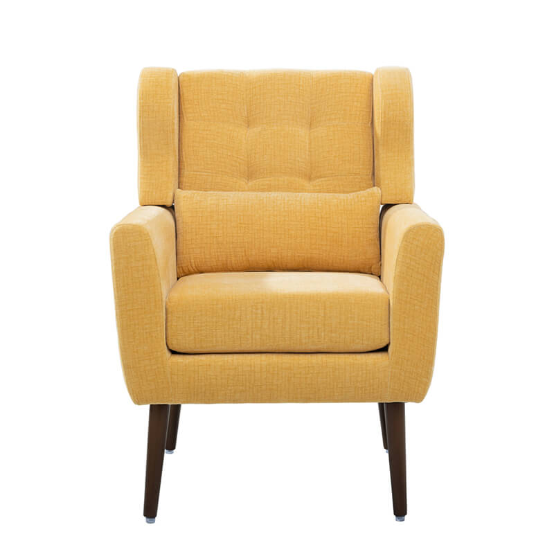 Yellow Upholstered Foam Filled Accent Chair