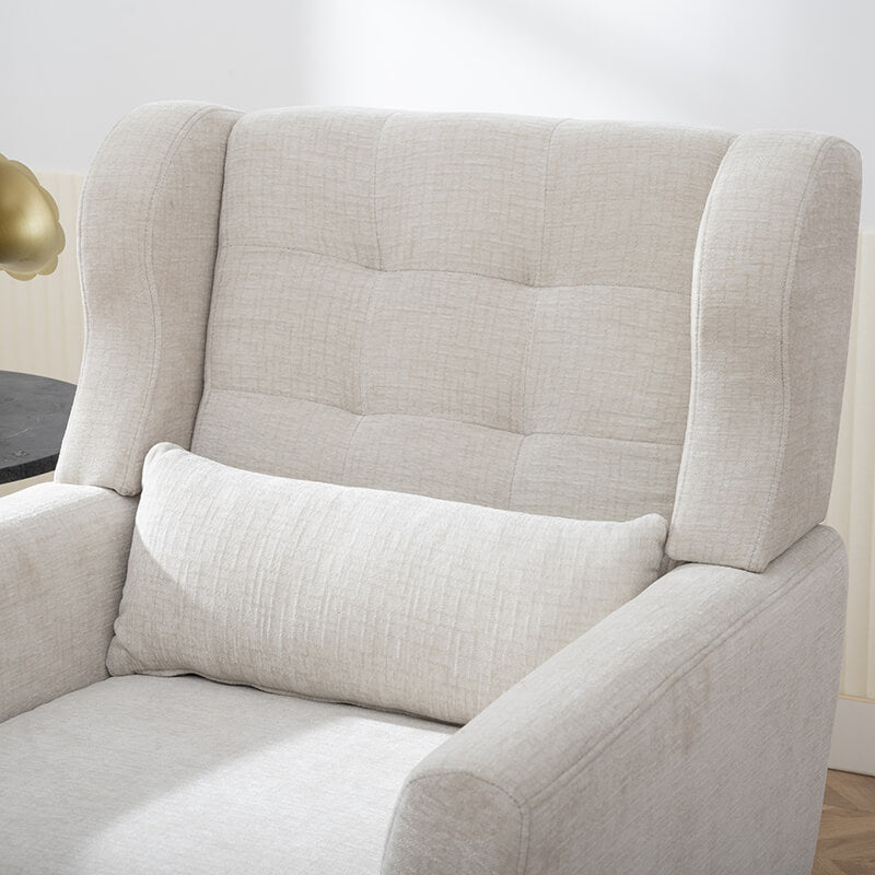 Modern Beige Chenille Fabric Accent Chair