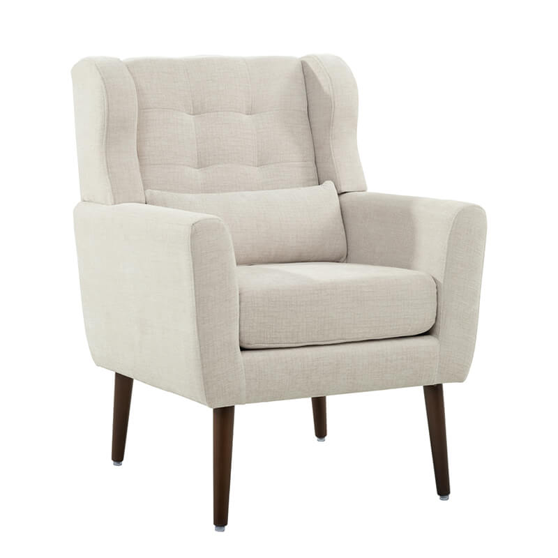 Modern Beige Chenille Fabric Accent Chair