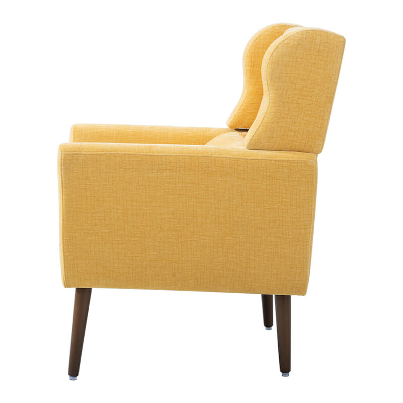 Yellow Upholstered Foam Filled Accent Chair