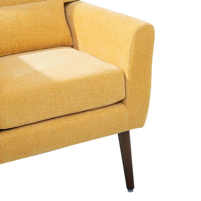 Yellow Upholstered Foam Filled Accent Chair