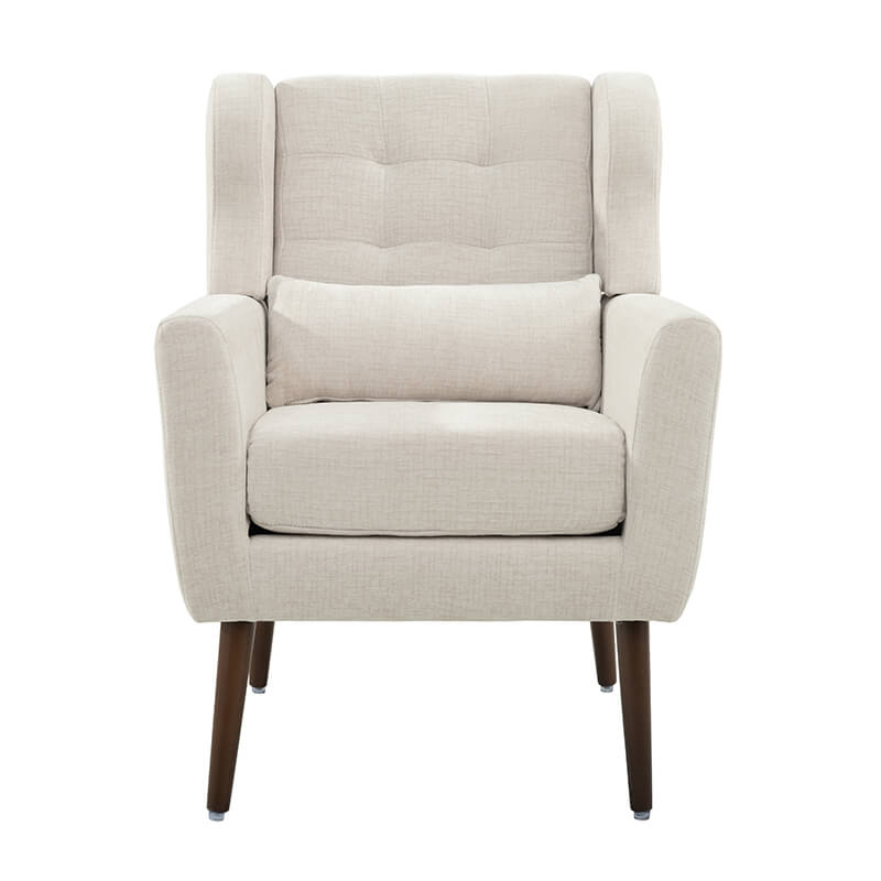 Modern Beige Chenille Fabric Accent Chair