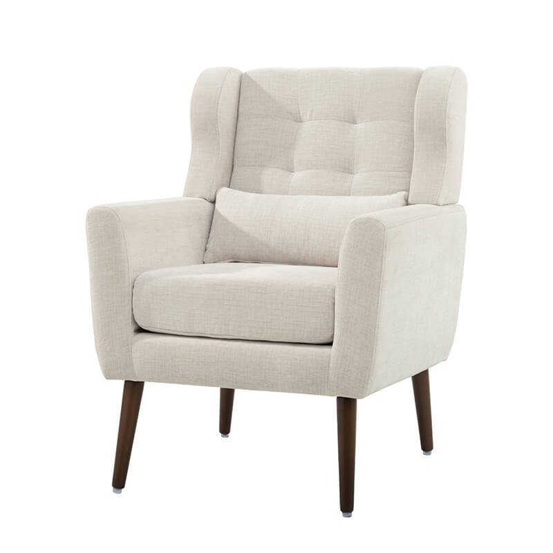 Modern Beige Chenille Fabric Accent Chair