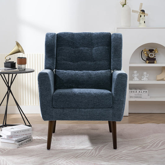 Modern Dark Blue Upholstered Accent Chair