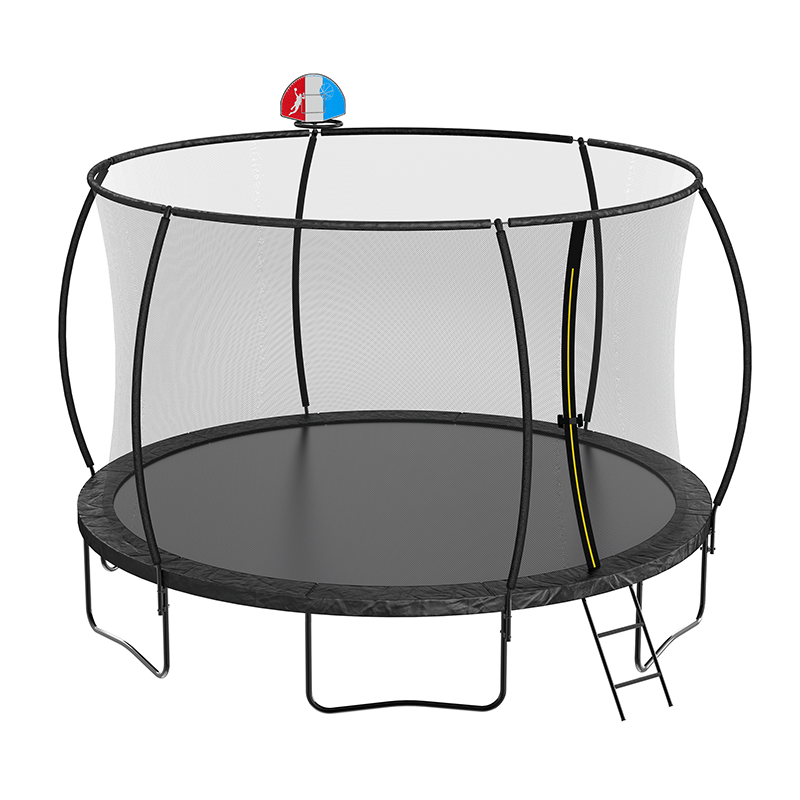 144" Black Enclosure Net Pumpkin Trampoline