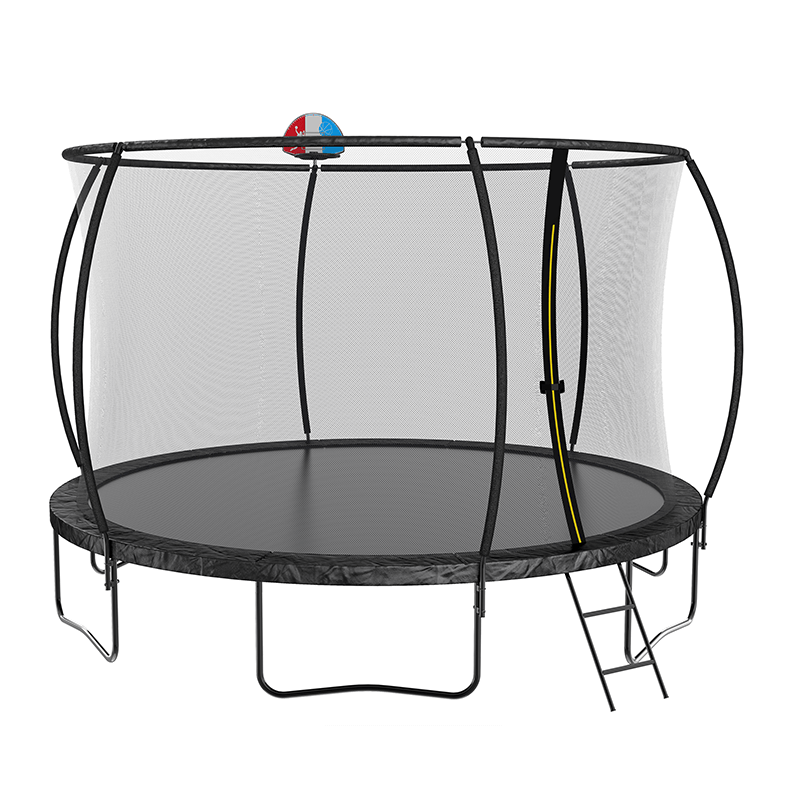 144" Black Enclosure Net Pumpkin Trampoline