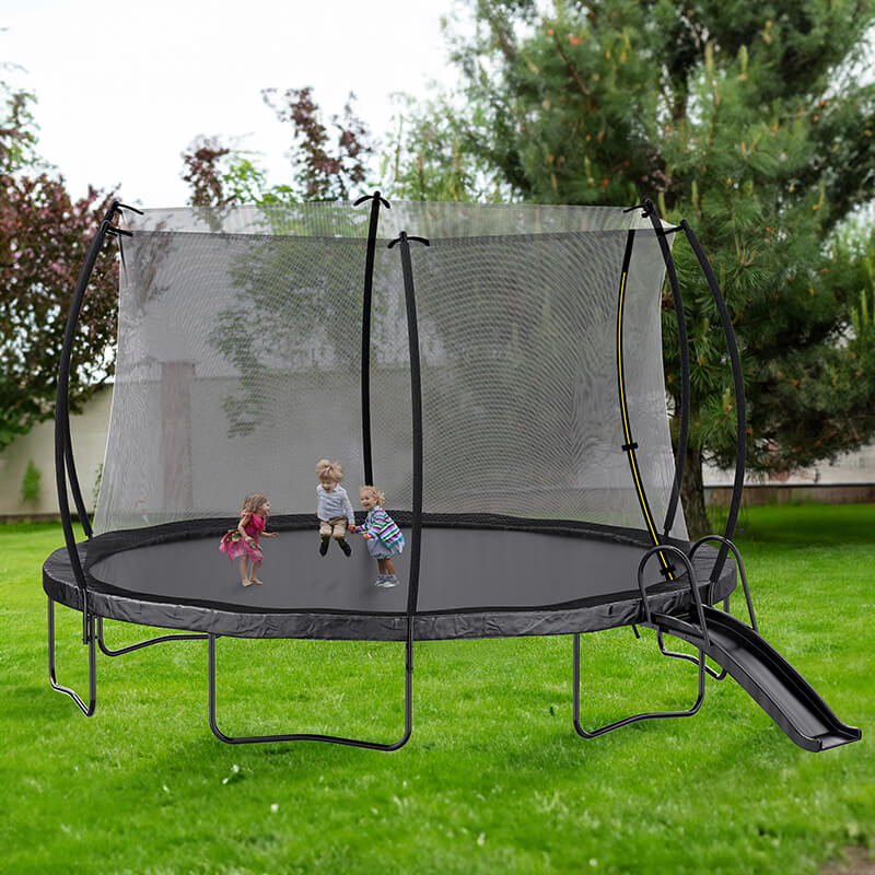 Black Outdoor Enclosure Net Pumpkin Trampoline