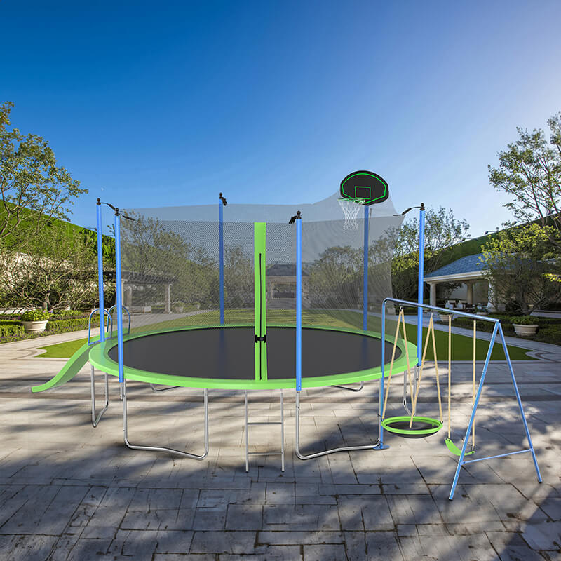 278" Green Large Outdoor Recreational Trampoline