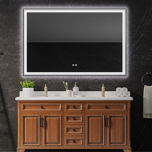 55" Large Rectangular LED-Lit Bathroom Mirror