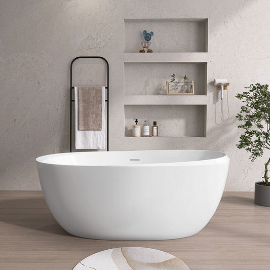 59" Modern Acrylic Freestanding Soaking Bathtub