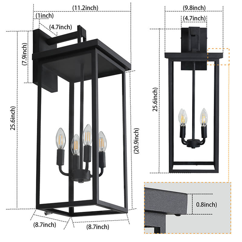 Candle Style 4-Light Outdoor Wall Light