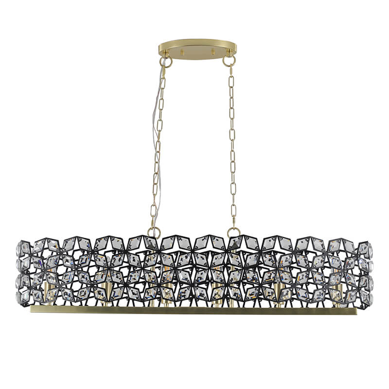 Champagne Gold Oval Crystal Pendant Light