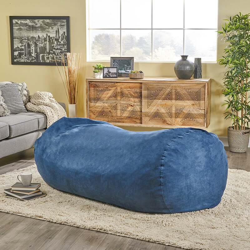 84" Dark Navy Blue Modern Microfiber Bean Bag