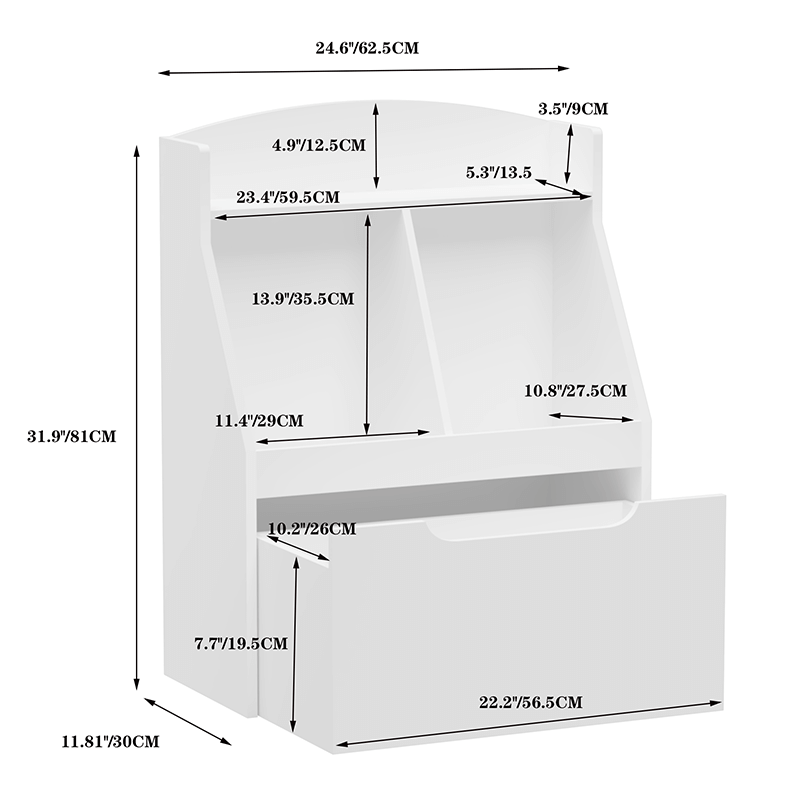 children's book organizer with shelf