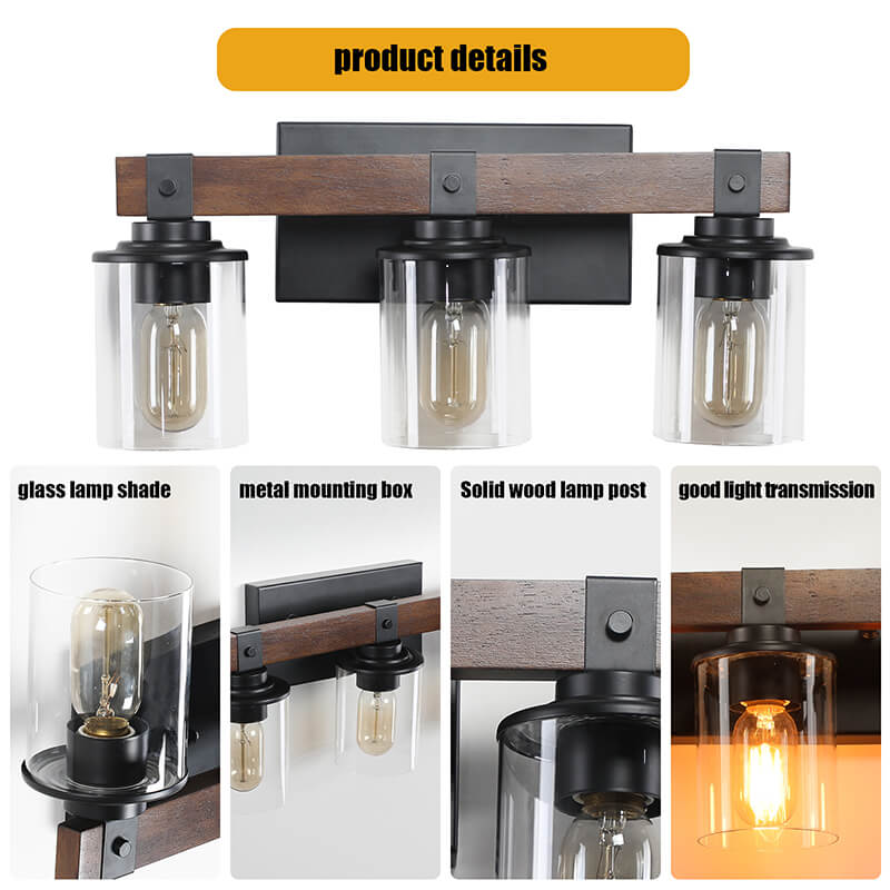 3-Lights Farmhouse Bathroom Vanity Light Fixture