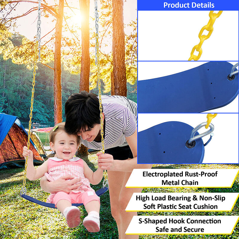 48" Multi-coloured Metal Swing Set With Safety Belt