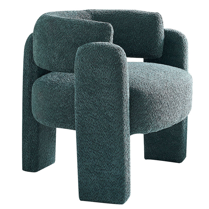 34.6" Modern Green Wide Boucle Accent Chair