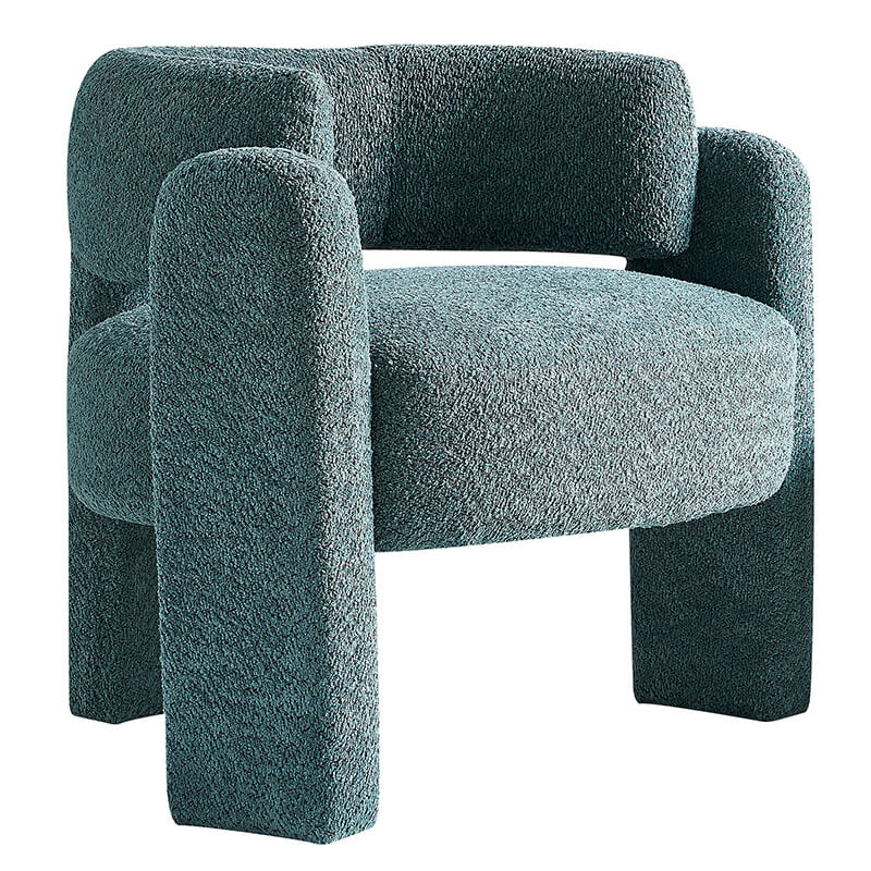 34.6" Modern Green Wide Boucle Accent Chair