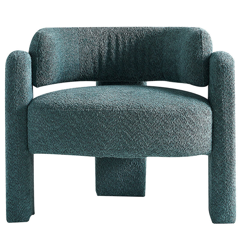 34.6" Modern Green Wide Boucle Accent Chair