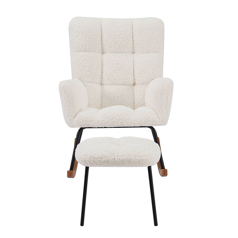 Beige Lounge Recliner Rocking Glider Chair