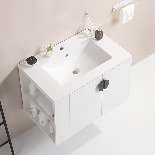 29.9" White Open Storage Bathroom Vanity