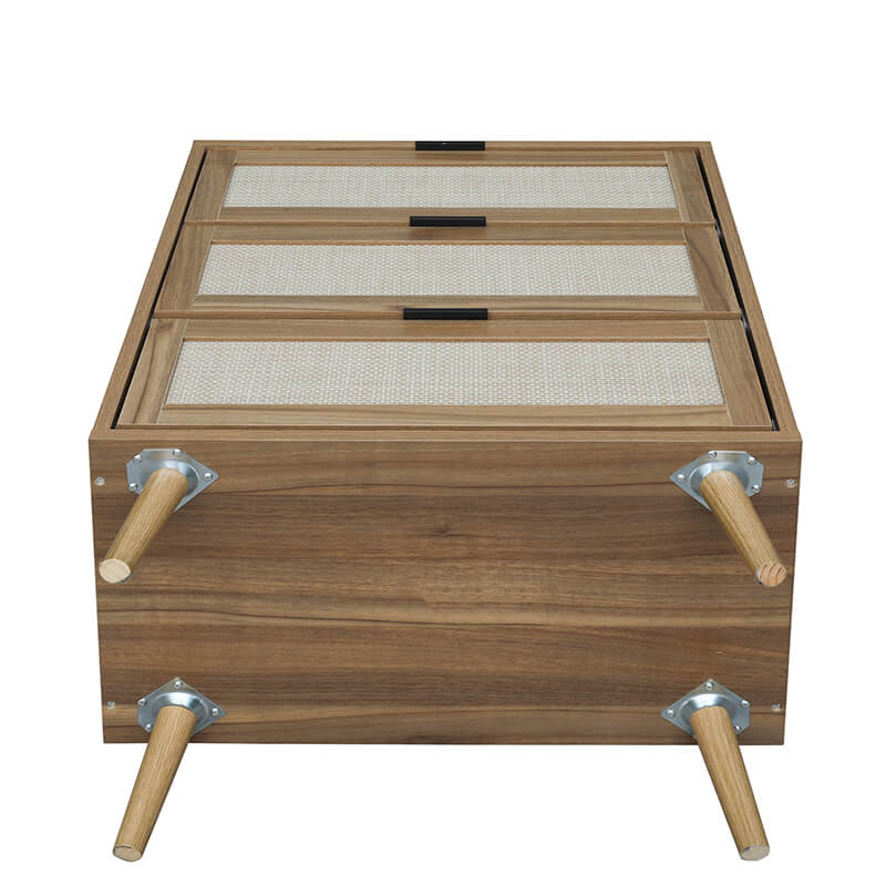 Modern Walnut Particle Board 3-Drawer Cabinet