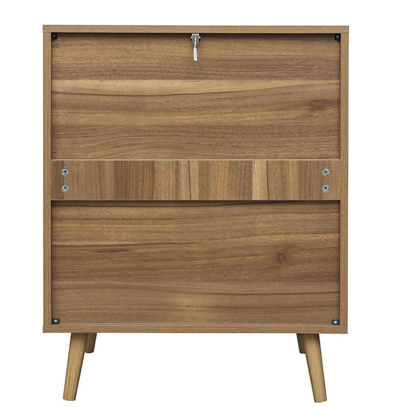 Modern Walnut Particle Board 3-Drawer Cabinet