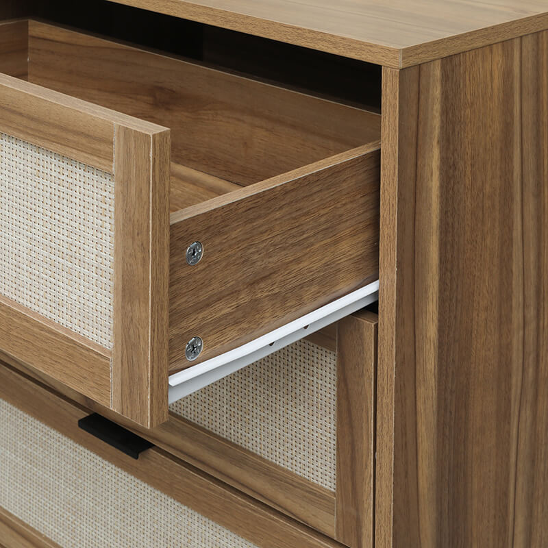 Modern Walnut Particle Board 3-Drawer Cabinet