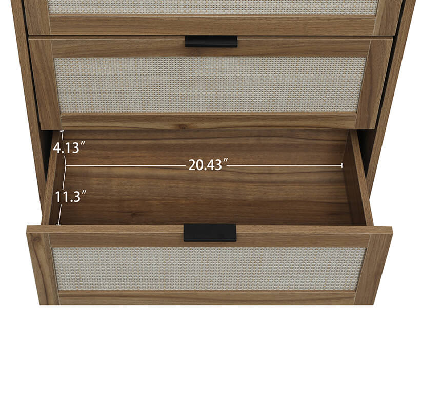 Modern Walnut Particle Board 3-Drawer Cabinet