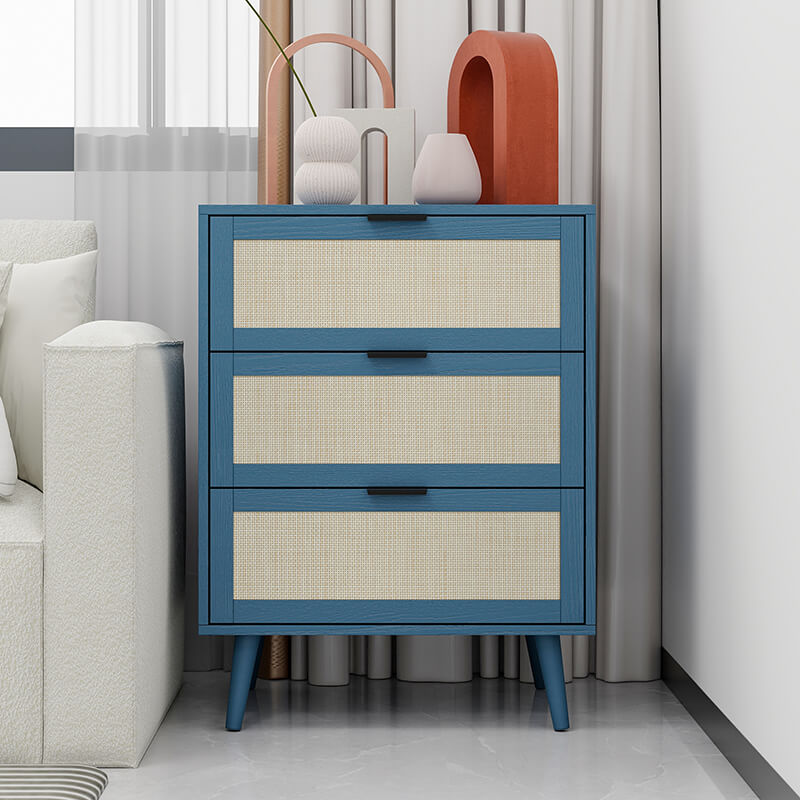 Engineered Rattan Particle Board 3-Drawer Cabinet