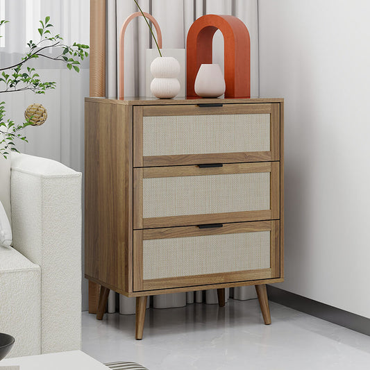 Modern Walnut Particle Board 3-Drawer Cabinet