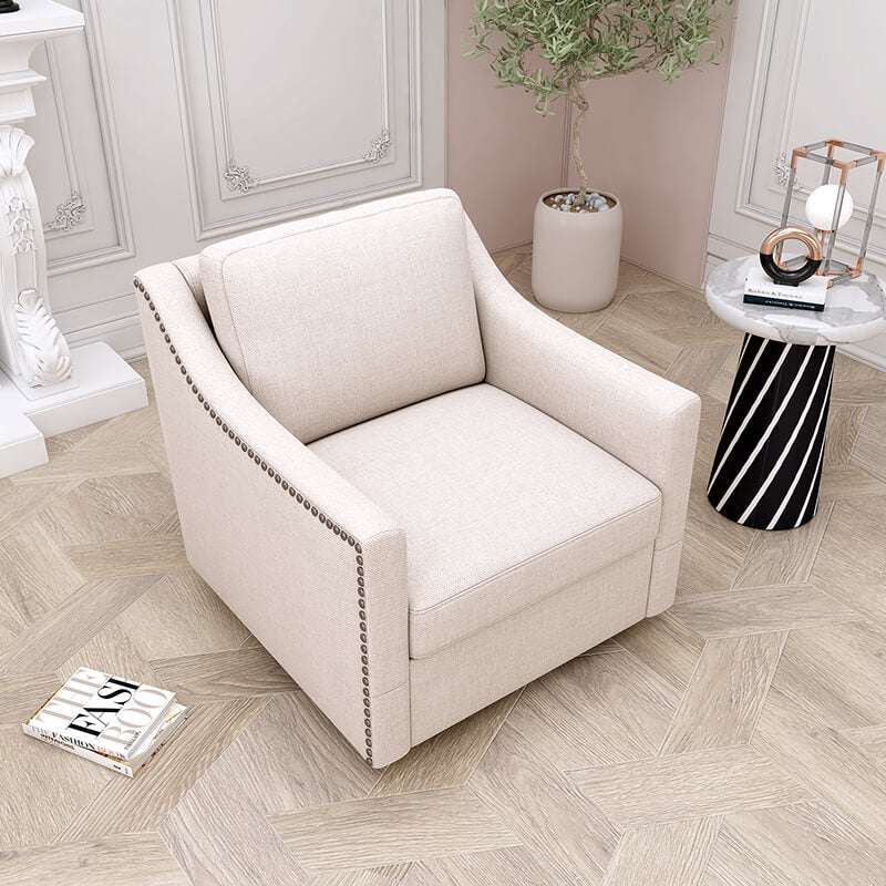 Modern White 360 Degree Swivel Armchair