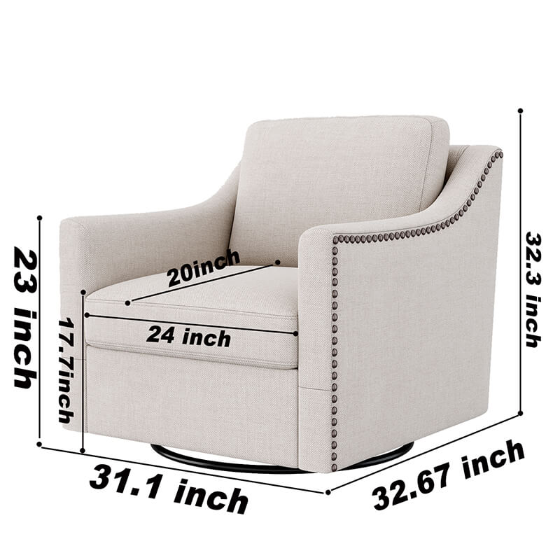 Modern White 360 Degree Swivel Armchair